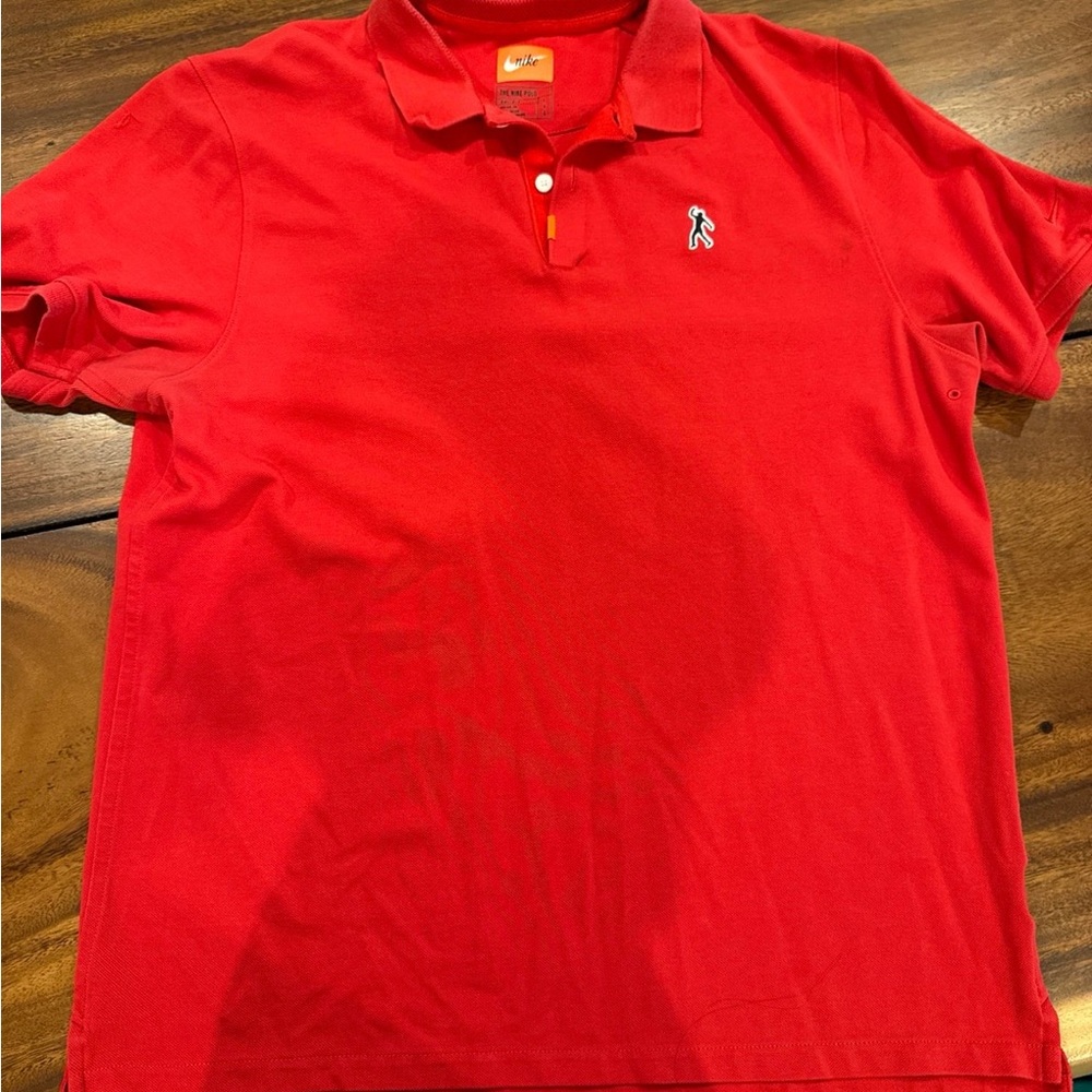 Classic Red Polo Shirt with Embroidered Logo